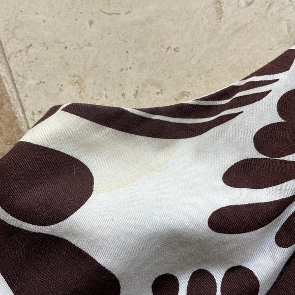 Brown White Green Floral Print TeezeMe Dress Size 7 - Picture 10 of 10